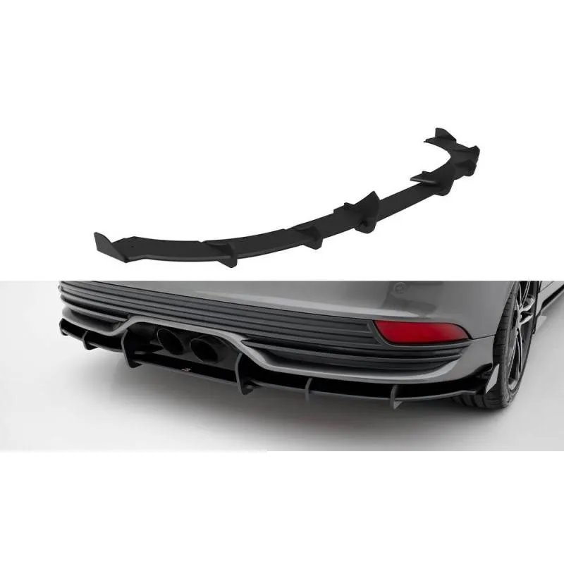 Maxton - Street Pro Central Diffuseur Arriere Ford Focus ST Mk3 Facelift Rouge + Rabats Brillant