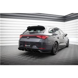 Maxton - Rajout Du Pare-Chocs Arriere + Faux Pot D'échappement Seat Leon ST FR Mk4 Noir Brillant \ Noir