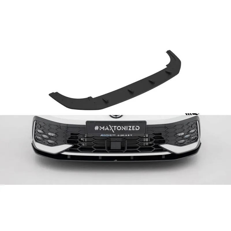 Maxton - Street Pro Lame Du Pare-Chocs Avant Volkswagen Golf GTI / GTE / R-Line Mk8 Facelift Noir