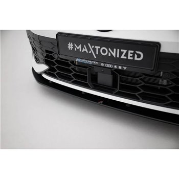 Maxton - Street Pro Lame Du Pare-Chocs Avant Volkswagen Golf GTI / GTE / R-Line Mk8 Facelift Noir