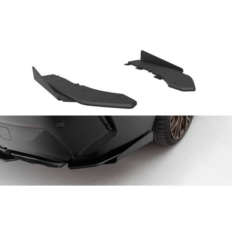 Maxton - Street Pro Lame Du Pare Chocs Arriere BMW M440i G22 / G23 / G22 Facelift / G23 Facelift Noir-Rouge + Rabats Brillant