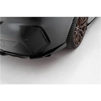 Maxton - Street Pro Lame Du Pare Chocs Arriere BMW M440i G22 / G23 / G22 Facelift / G23 Facelift Noir-Rouge + Rabats Brillant