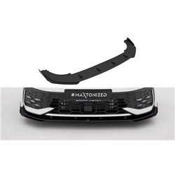 Maxton - Street Pro Lame Du Pare-Chocs Avant Volkswagen Golf GTI / GTE / R-Line Mk8 Facelift Noir + Rabats Brillant