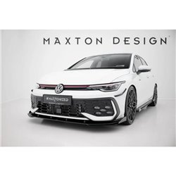 Maxton - Street Pro Lame Du Pare-Chocs Avant Volkswagen Golf GTI / GTE / R-Line Mk8 Facelift Noir + Rabats Brillant