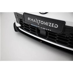 Maxton - Street Pro Lame Du Pare-Chocs Avant Volkswagen Golf GTI / GTE / R-Line Mk8 Facelift Noir + Rabats Brillant
