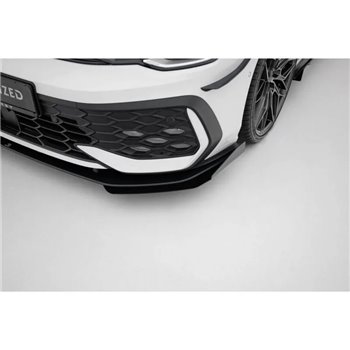 Maxton - Street Pro Lame Du Pare-Chocs Avant Volkswagen Golf GTI / GTE / R-Line Mk8 Facelift Noir + Rabats Brillant