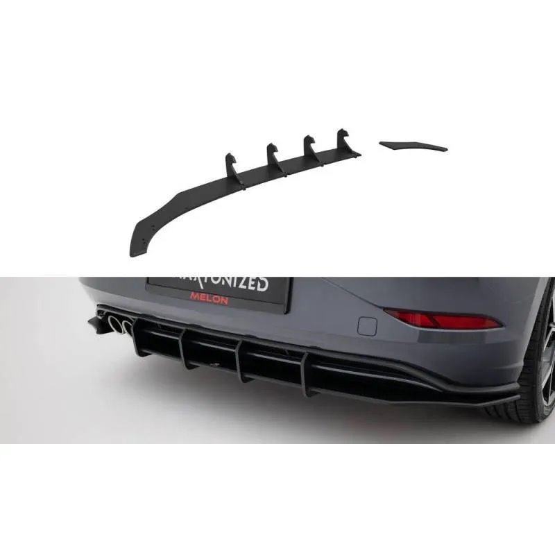 Maxton - Street Pro Central Diffuseur Arriere Volkswagen Polo GTI Mk6 Facelift Noir
