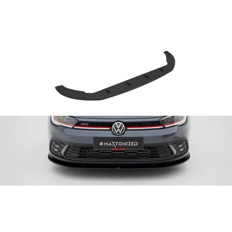 Maxton - Street Pro Lame Du Pare-Chocs Avant Volkswagen Polo GTI Mk6 Facelift Noir-Rouge
