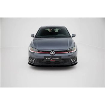 Maxton - Street Pro Lame Du Pare-Chocs Avant Volkswagen Polo GTI Mk6 Facelift Noir-Rouge
