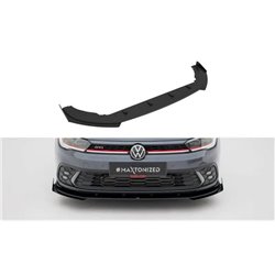 Maxton - Street Pro Lame Du Pare-Chocs Avant Volkswagen Polo GTI Mk6 Facelift Noir-Rouge + Rabats Brillant