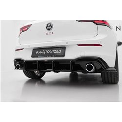 Maxton - Street Pro Central Diffuseur Arriere V.4 Volkswagen Golf GTI Mk8 Noir-Rouge