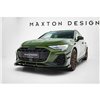 Maxton - Street Pro Lame Du Pare-Chocs Avant Audi A3 S-Line Sedan / S3 Sedan 8Y Facelift Noir-Rouge + Rabats Brillant