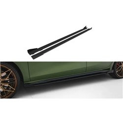 Maxton - Street Pro Rajouts Des Bas De Caisse Audi A3 S-Line Sedan / S3 Sedan 8Y Facelift Noir-Rouge + Rabats Brillant