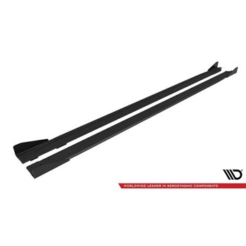 Maxton - Street Pro Rajouts Des Bas De Caisse Audi A3 S-Line Sedan / S3 Sedan 8Y Facelift Noir-Rouge + Rabats Brillant