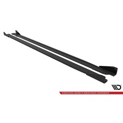 Maxton - Street Pro Rajouts Des Bas De Caisse Audi A3 S-Line Sedan / S3 Sedan 8Y Facelift Noir-Rouge + Rabats Brillant