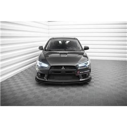 Maxton - Street Pro Lame Du Pare-Chocs Avant Mitsubishi Lancer EVO X Noir-Rouge + Rabats Brillant