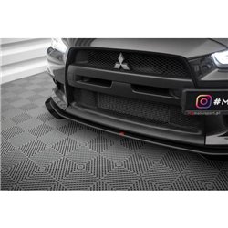 Maxton - Street Pro Lame Du Pare-Chocs Avant Mitsubishi Lancer EVO X Noir-Rouge + Rabats Brillant