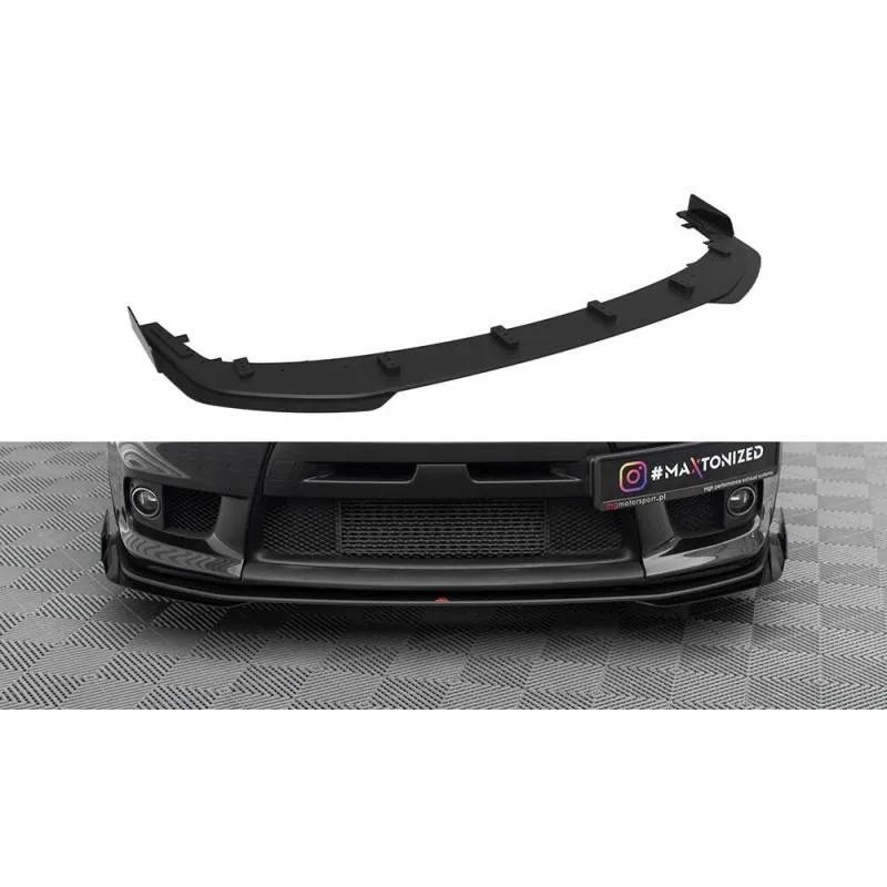 Maxton - Street Pro Lame Du Pare-Chocs Avant Mitsubishi Lancer EVO X Noir + Rabats Brillant
