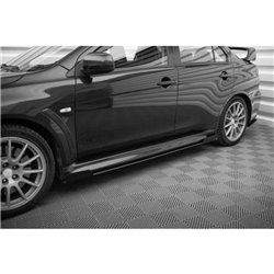 Maxton - Street Pro Rajouts Des Bas De Caisse Mitsubishi Lancer EVO X Noir + Rabats Brillant 