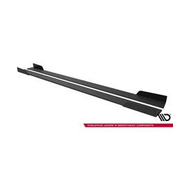 Maxton - Street Pro Rajouts Des Bas De Caisse Mitsubishi Lancer EVO X Noir + Rabats Brillant 