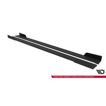 Maxton - Street Pro Rajouts Des Bas De Caisse Mitsubishi Lancer EVO X Noir + Rabats Brillant 