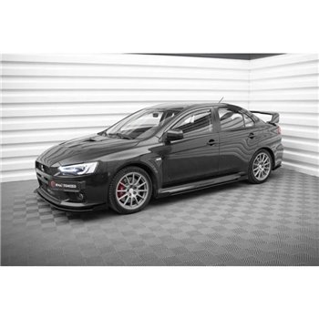 Maxton - Street Pro Rajouts Des Bas De Caisse Mitsubishi Lancer EVO X Noir-Rouge + Rabats Brillant