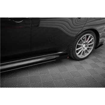Maxton - Street Pro Rajouts Des Bas De Caisse Mitsubishi Lancer EVO X Noir-Rouge + Rabats Brillant