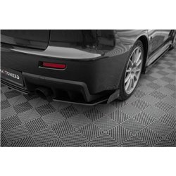 Maxton - Street Pro Lame Du Pare Chocs Arriere Mitsubishi Lancer EVO X Noir-Rouge + Rabats Brillant