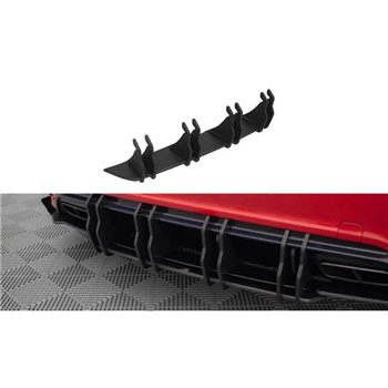Maxton - Street Pro Central Diffuseur Arriere Mercedes-Benz A 45 AMG W176 Facelift Noir-Rouge