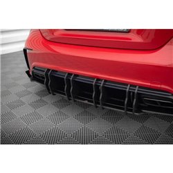 Maxton - Street Pro Central Diffuseur Arriere Mercedes-Benz A 45 AMG W176 Facelift Noir-Rouge