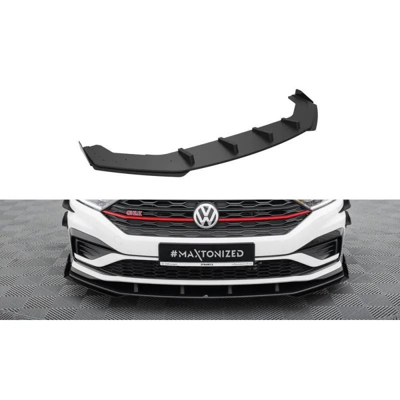 Maxton - Street Pro Lame Du Pare-Chocs Avant Volkswagen Jetta GLI Mk7 Noir-Rouge + Rabats Brillant