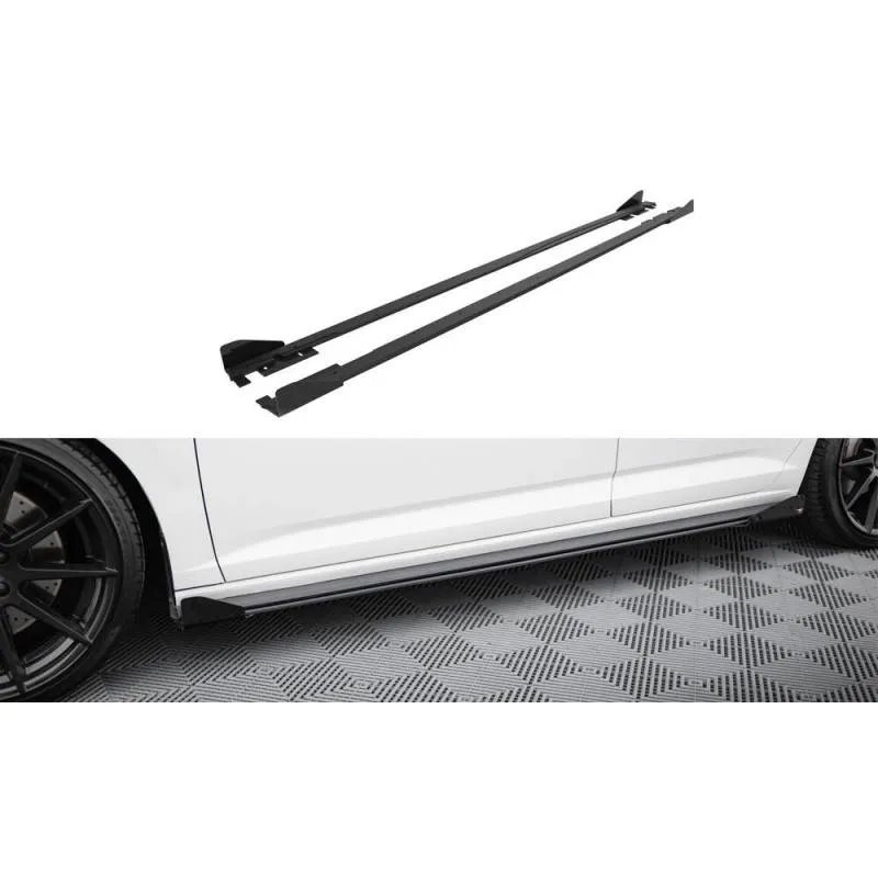 Maxton - Street Pro Rajouts Des Bas De Caisse Volkswagen Jetta GLI Mk7 Noir-Rouge + Rabats Brillant
