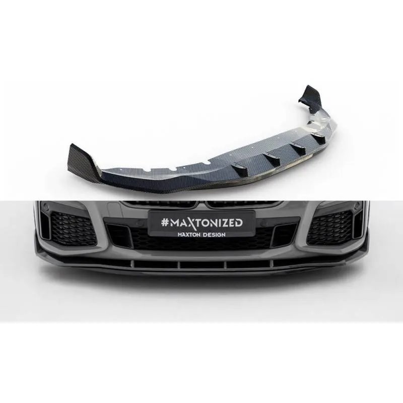 Maxton - Fibre de Carbone Lame Du Pare-Chocs Avant + ABS Splitter BMW 7 M-Pack G11 Facelift