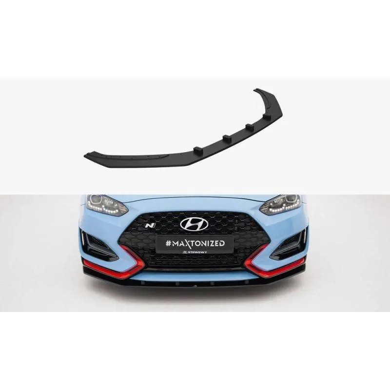 Maxton - Street Pro Lame Du Pare-Chocs Avant Hyundai Veloster N Mk2 Noir-Rouge