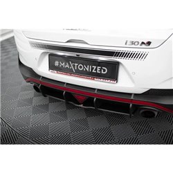 Maxton - Street Pro Central Diffuseur Arriere Hyundai I30 N Fastback Mk3 Rouge