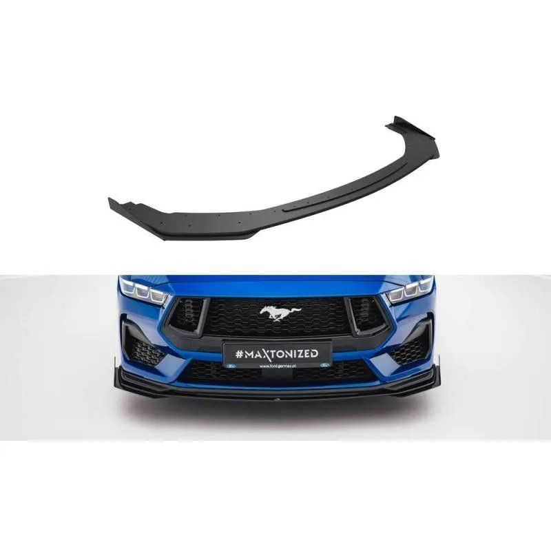 Maxton - Street Pro Lame Du Pare-Chocs Avant Ford Mustang GT Mk7 Noir-Rouge + Rabats Brillant