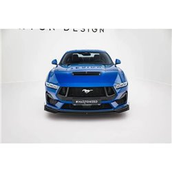 Maxton - Street Pro Lame Du Pare-Chocs Avant Ford Mustang GT Mk7 Noir-Rouge + Rabats Brillant