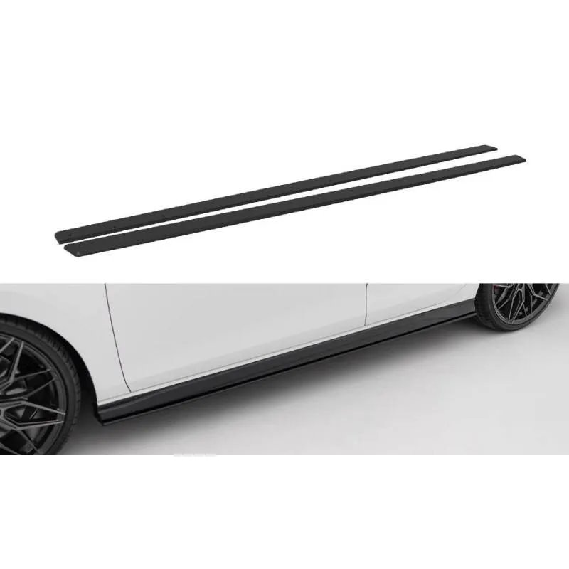 Maxton - Street Pro Rajouts Des Bas De Caisse V.2 Volkswagen Golf GTI / GTE / GTI Clubsport / R-Line Mk8 Noir-Rouge