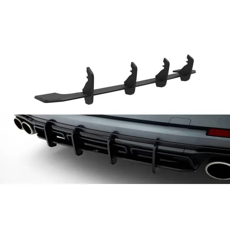 Maxton - Street Pro Central Diffuseur Arriere Audi S8 D5 Facelift Noir