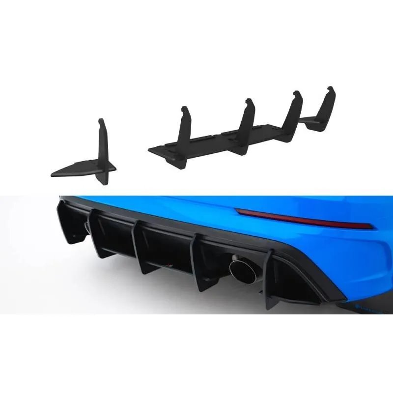 Maxton - Street Pro Central Diffuseur Arriere V.2 Ford Focus RS Mk3 (US-Spec Version) Noir