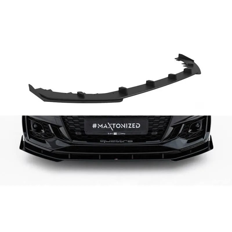 Maxton - Street Pro Lame Du Pare-Chocs Avant Audi RS5 Coupe / Sportback F5 Noir-Rouge + Rabats Brillant