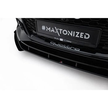 Maxton - Street Pro Lame Du Pare-Chocs Avant Audi RS5 Coupe / Sportback F5 Noir-Rouge + Rabats Brillant