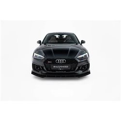 Maxton - Street Pro Lame Du Pare-Chocs Avant Audi RS5 Coupe / Sportback F5 Noir + Rabats Brillant 