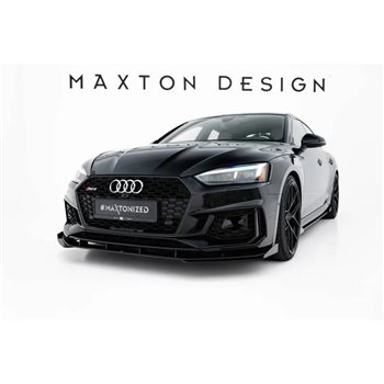 Maxton - Street Pro Lame Du Pare-Chocs Avant Audi RS5 Coupe / Sportback F5 Noir + Rabats Brillant 