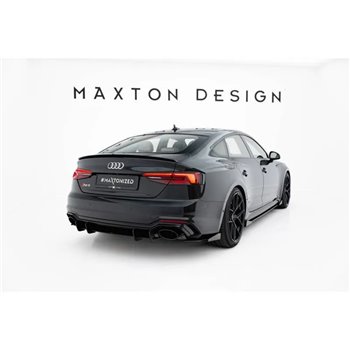 Maxton - Street Pro Lame Du Pare Chocs Arriere Audi RS5 Coupe / Sportback F5 Noir + Rabats Brillant 