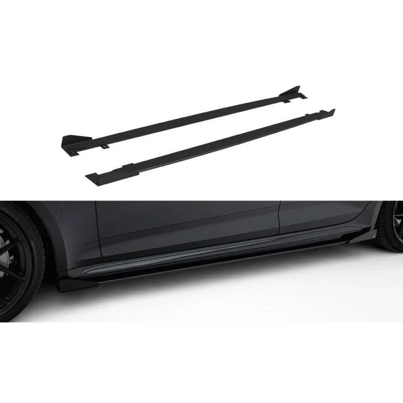 Maxton - Street Pro Rajouts Des Bas De Caisse Audi RS5 Sportback F5 Noir-Rouge + Rabats Brillant