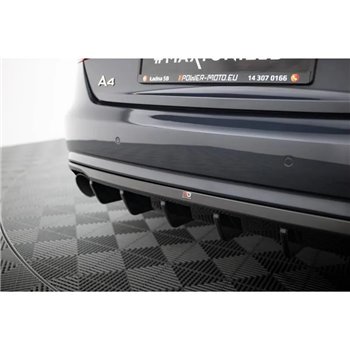 Maxton - Diffuseur Arrière Complet Audi A4 B8 Facelift (Version avec échappements simples des deux côtés) 