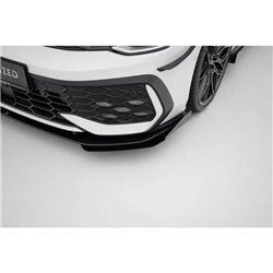 Maxton - Street Pro Lame Du Pare-Chocs Avant Volkswagen Golf GTI / GTE / R-Line Mk8 Facelift Noir-Rouge + Rabats Brillant