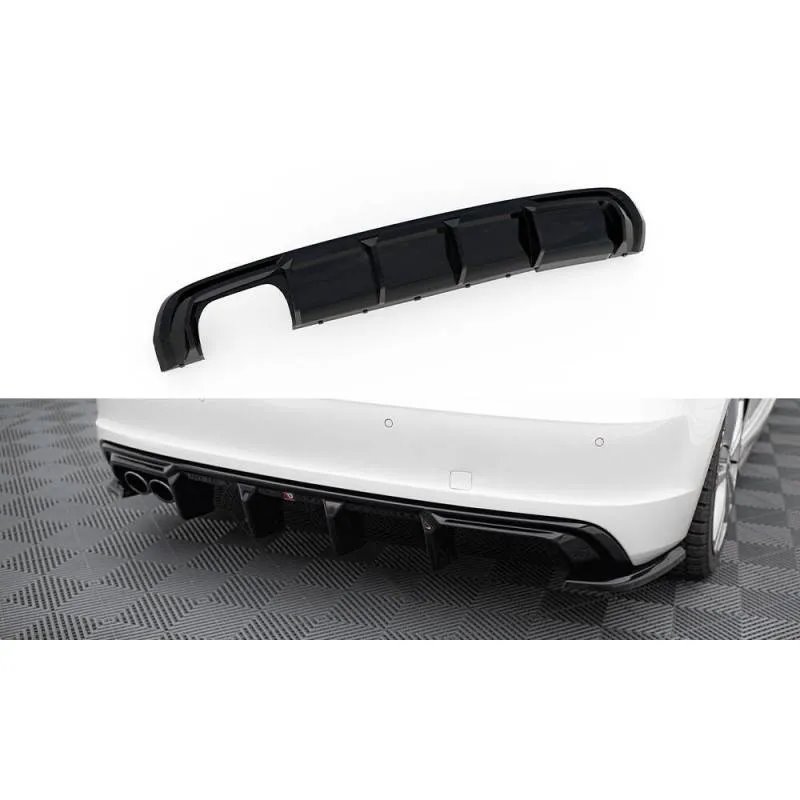 Maxton - Diffuseur Arrière Complet Audi A3 S-Line Sportback 8V (Version avec double embout d'échappement d'un côté) Version avec