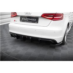 Maxton - Diffuseur Arrière Complet Audi A3 S-Line Sportback 8V (Version avec embouts d'échappement simples d'un côté) Version av